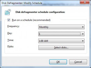 Disk Defragmenter Configure Schedule 05