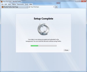 Firefox Sync Setup Screen Your First Sync