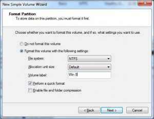 Format partition using Disk Management Tool in Windows 7