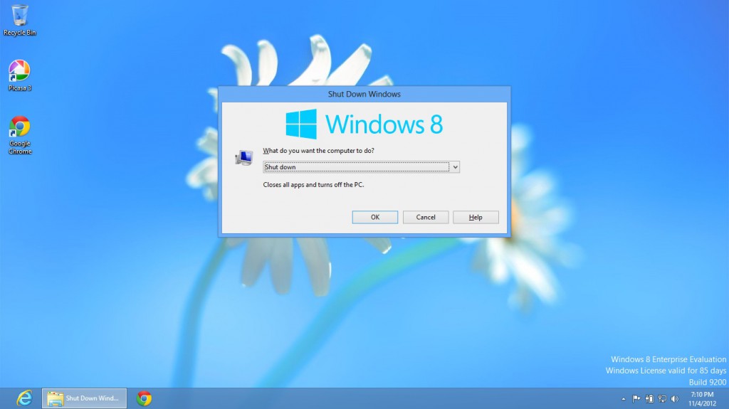 Shut down Windows 8 with Alt+F4