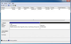 Unallocated space after shrinking drive C in Windows 7 using Disk Management Tool