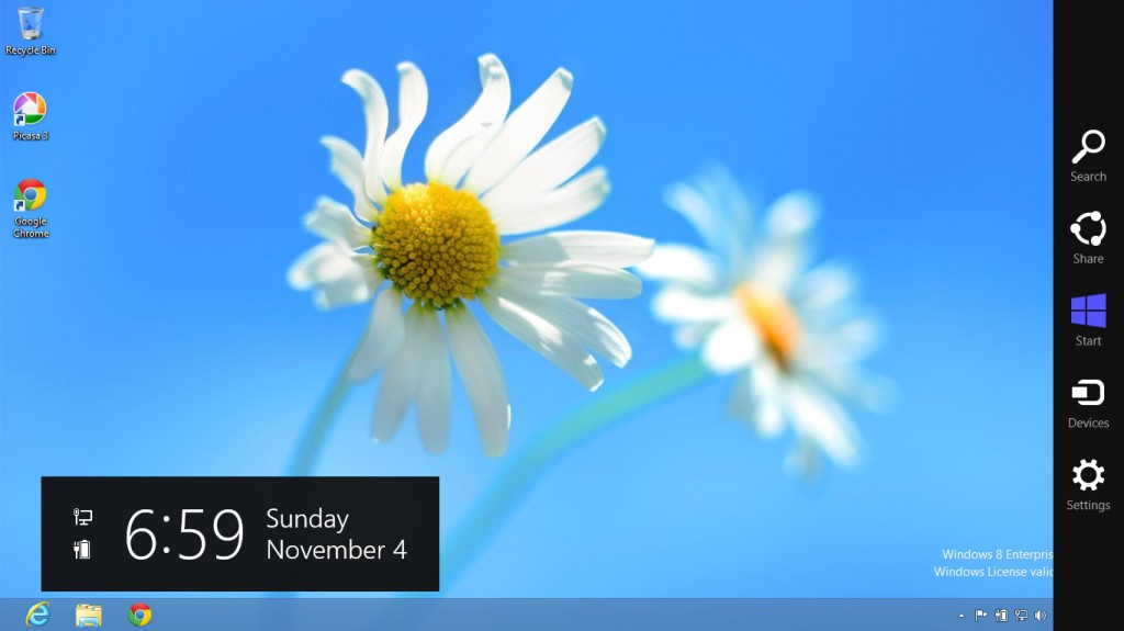 Windows 8 Charms menu