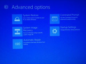 Advanced options in dual-booted Windows 8