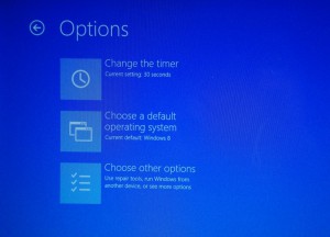 Pre-boot menu options in dual-booted Windows 8 and Windows 7