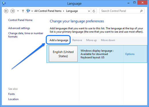 Add or Remove Input Languages in Windows 8