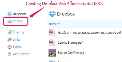 Creating custom Web Albums in Dropbox starts here