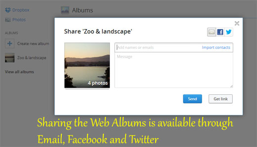 Sharing Dropbox Web Albums