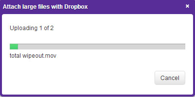 Attach large files with Dropbox