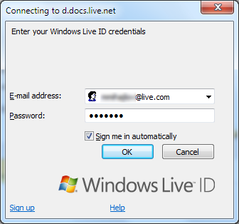 Authenticate with Windows LIVE ID