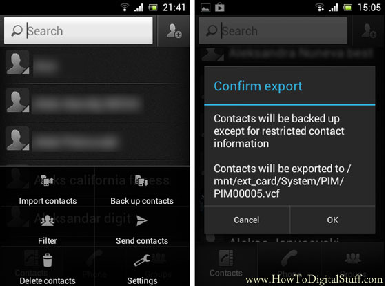 Backup phone contacts on Android