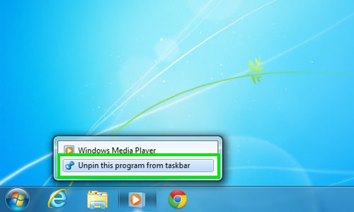 Unpin program from Windows taskbar
