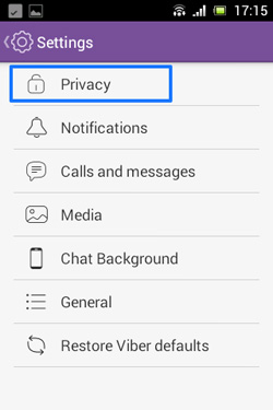 Viber privacy options