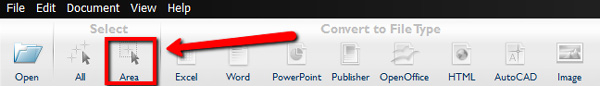 Select image area in PDF