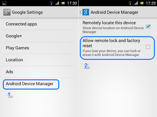 Google Settings Android Device Manager