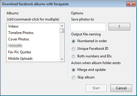 facepaste options