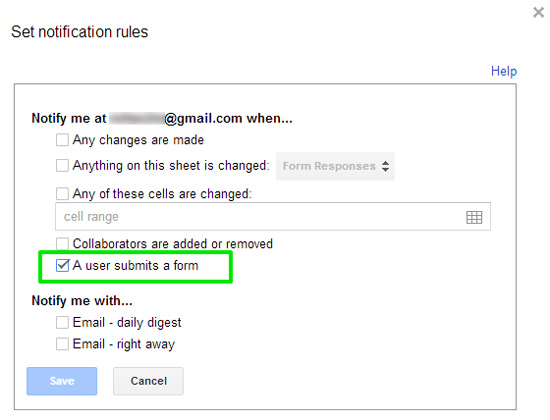 Get email when user submits form