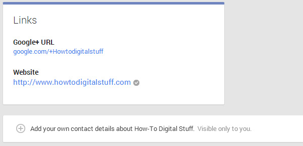 Google+ contact details
