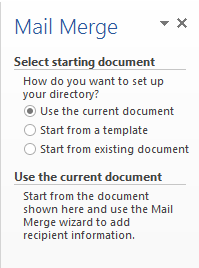 mail merge current document