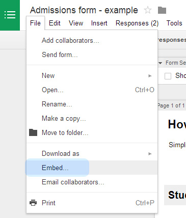 Embed Google form in WordPress