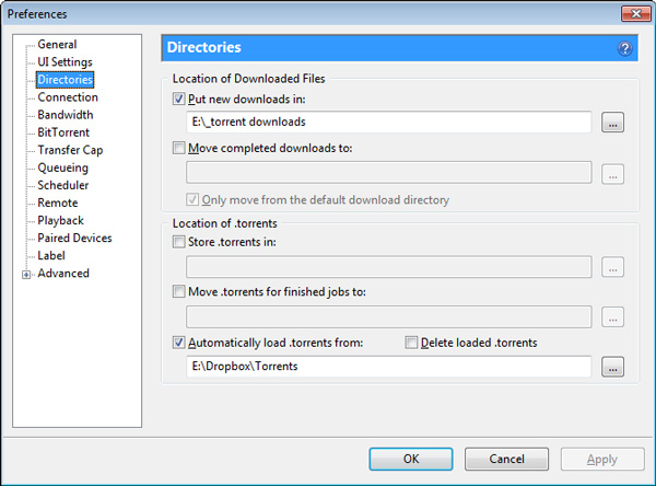 Torrent autoload folder