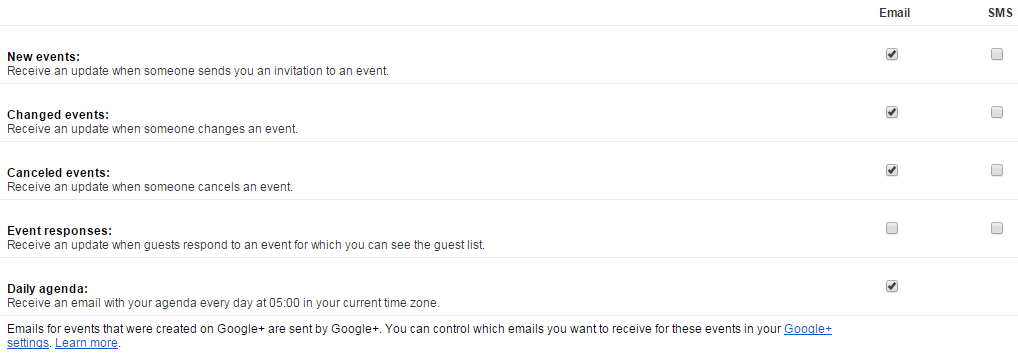 Gmail daily agenda